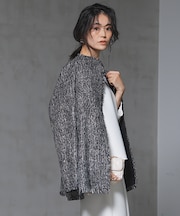 スパングルツイード ノーカラーコート