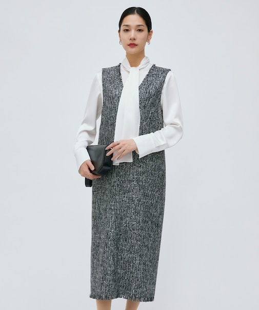 【CLASSY.1月号掲載】スパングルツイード ジャンパースカート