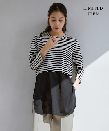 【WEB限定・洗える】 シアージャージーコンビ カットソー