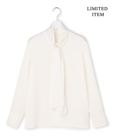 【WEB限定】 ドレープサテン ボウタイブラウス