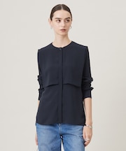 【UVケア・速乾・接触冷感・洗える】BackSatinAmunzen デザインブラウス