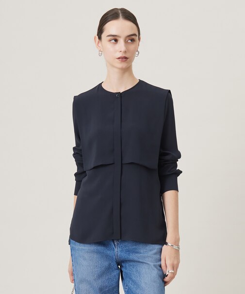 【UVケア・速乾・接触冷感・洗える】BackSatinAmunzen デザインブラウス