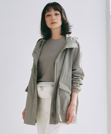 【撥水加工】メモリーストレッチタフタ マウンテンパーカー