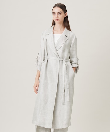 【日本製】トリアセリネンシャイニーツイル ロングジャケット