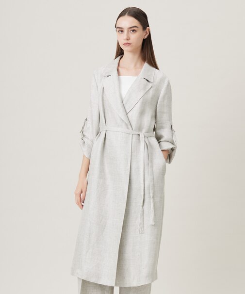 【日本製】トリアセリネンシャイニーツイル ロングジャケット