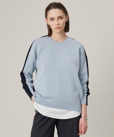 【WEB限定カラーあり・洗える】コットンポリエステルスムース  ニットプルオーバー