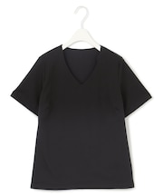 【洗える】 スーペリアジャージー Vネック半袖プルオーバー