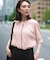 【人気のため新色追加・接触冷感・UVケア・速乾・洗える】BackSatinAmunzen 5分袖バンドカラーブラウス