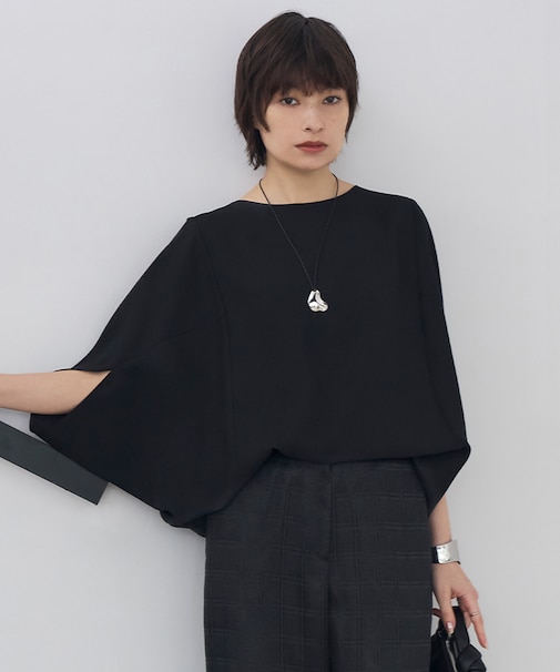 【新色追加・WEB限定カラーあり・UVケア・接触冷感・速乾・防シワ・洗える】FluidBackSatin ドルマンスリーブブラウス