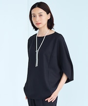 【新色追加・WEB限定カラーあり・UVケア・接触冷感・速乾・防シワ・洗える】FluidBackSatin ドルマンスリーブブラウス