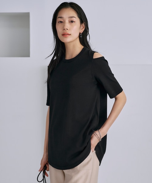 接触冷感・UVカット・洗える】 VIS/NYハイゲージ デザインプルオーバー