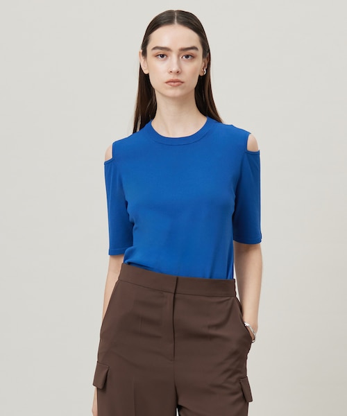 接触冷感・UVカット・洗える】 VIS/NYハイゲージ デザインプルオーバー