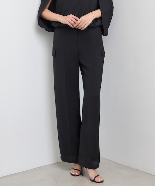 【接触冷感・UVケア・吸水速乾・防シワ・洗える】 ドレープツイル カーゴパンツ