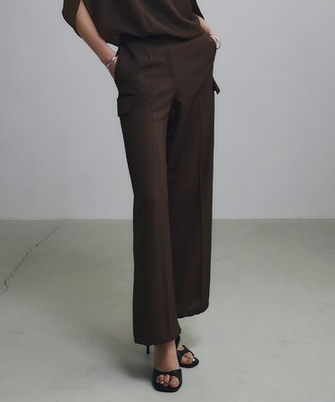 【接触冷感・UVケア・吸水速乾・防シワ・洗える】 ドレープツイル カーゴパンツ