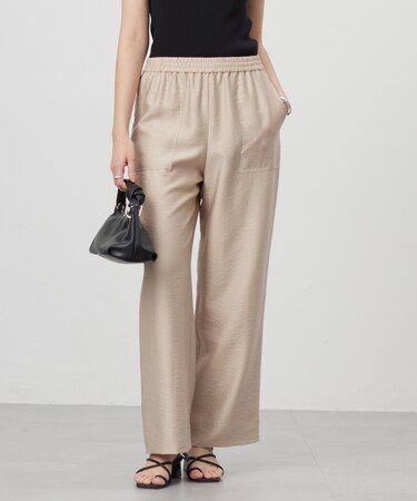 【人気のため新色追加・接触冷感・洗える】 ワッシャーツイル ワイドストレートパンツ