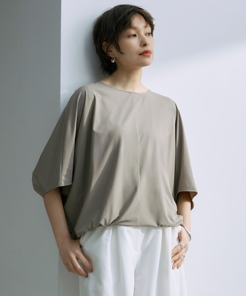 【UVカット・接触冷感・速乾・洗える】マットスキューバ ドルマンスリーブプルオーバー