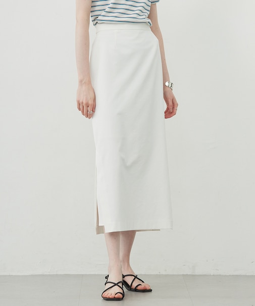 【洗える】シェルタリングドライサテン タイトスカート