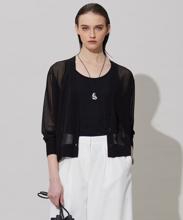 【洗える】ドライシアーカーディガン