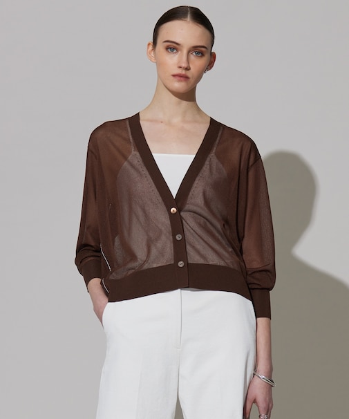 【洗える】ドライシアーカーディガン