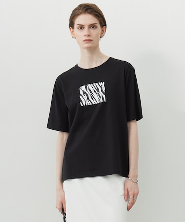 【接触冷感・UVケア・洗える】ゼブラ柄 TEE