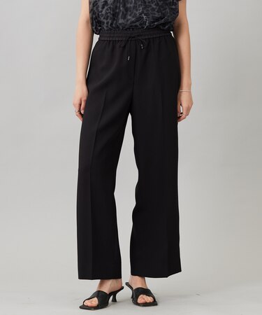 【新色追加・UVケア・接触冷感・速乾・防シワ・洗える】 FluidBackSatin ワイドパンツ