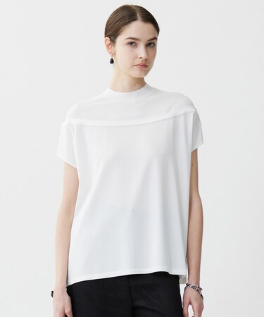 【接触冷感・UVケア・洗える】 VIS/NYハイゲージ モックネックプルオーバー