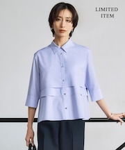 【WEB限定・洗える】クリーンブロード クロップドシャツ