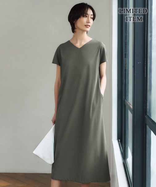 【WEB限定・洗える】 アトラストリコット ストレートワンピース