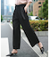 【接触冷感・UVカット・洗える】 T/Rドライリネン ワイドストレートパンツ