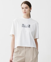 【接触冷感・UVケア・洗える】クロップド ロゴTEE