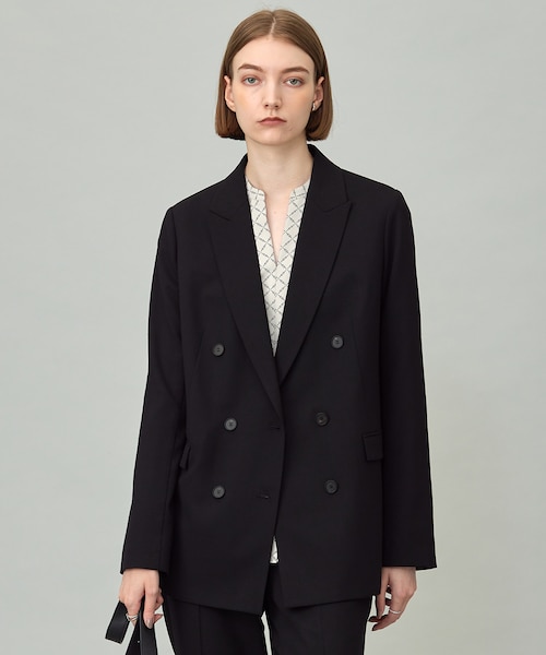 UVカット・洗える】ウール2WAYストレッチ ダブルブレスト