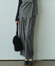 【UVカット・洗える】ウール2WAYストレッチ ワイドパンツ