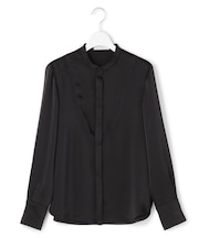 【WEB＆一部店舗限定】 DrapySatin バンドカラーシャツ