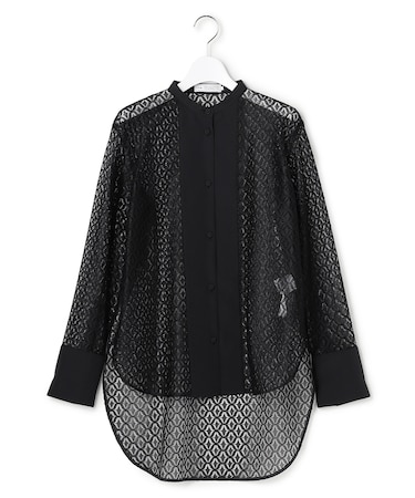【WEB＆一部店舗限定】SustainableLace バンドカラー ブラウス