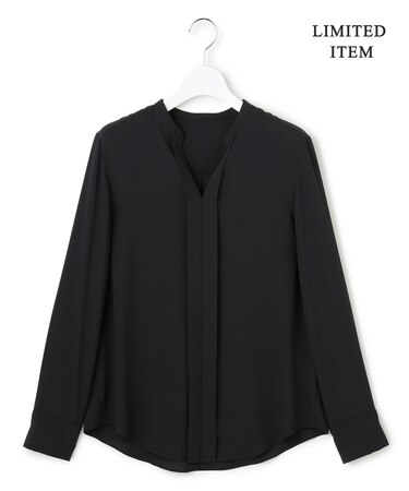 【新色追加・WEB限定】BackSatinAmunzen キーネックブラウス