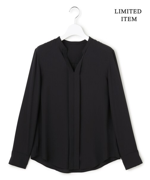 【新色追加・WEB限定】BackSatinAmunzen キーネックブラウス