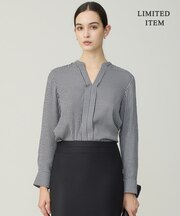 【新色追加・WEB限定】BackSatinAmunzen キーネックブラウス