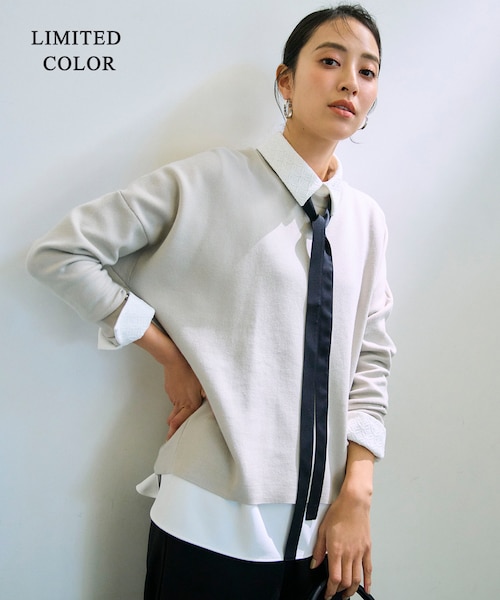 WEB限定カラーあり】マラボーテWジョーゼット ボウタイ付きシャツ