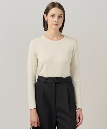 【洗える】 エクストラファインメリノ クルーネックプルオーバー