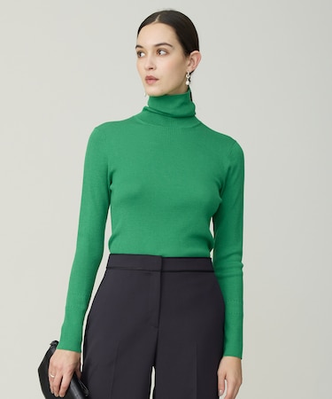 【新色追加】エクストラファインメリノリブ タートルネックプルオーバー