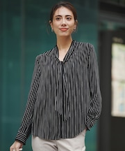 【新色追加】BackSatinAmunzen 配色ボウタイブラウス