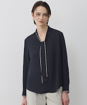 【新色追加】BackSatinAmunzen 配色ボウタイブラウス