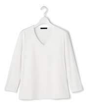 【速乾・UVケア・接触冷感・洗える】 スーペリアジャージー Vネックカットソー