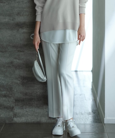 【洗える】 トリアセボディシェルピーチ スティックパンツ