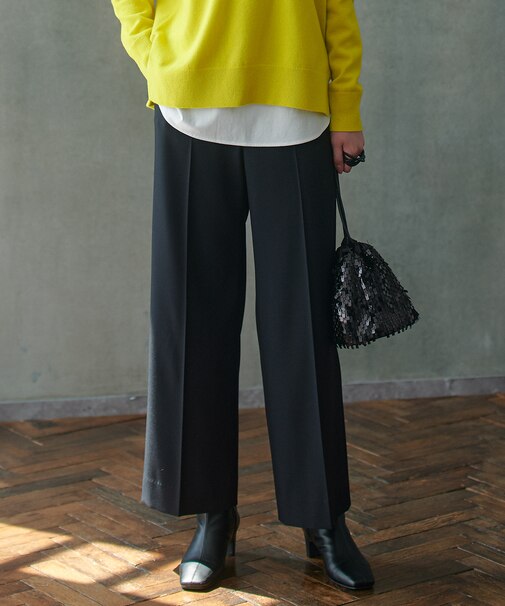 【洗える】 トリアセボディシェルピーチ ワイドパンツ