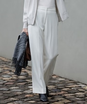 【洗える】 トリアセボディシェルピーチ ワイドパンツ