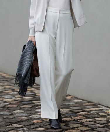 【洗える】 トリアセボディシェルピーチ ワイドパンツ