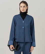 ウォームサテン カーディガンブラウス