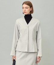 ウォームサテン カーディガンブラウス