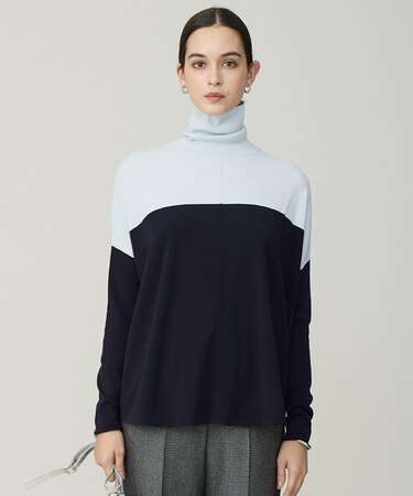 【新色追加・WEB限定カラーあり】 ヴィスコースワイド タートルネックプルオーバー